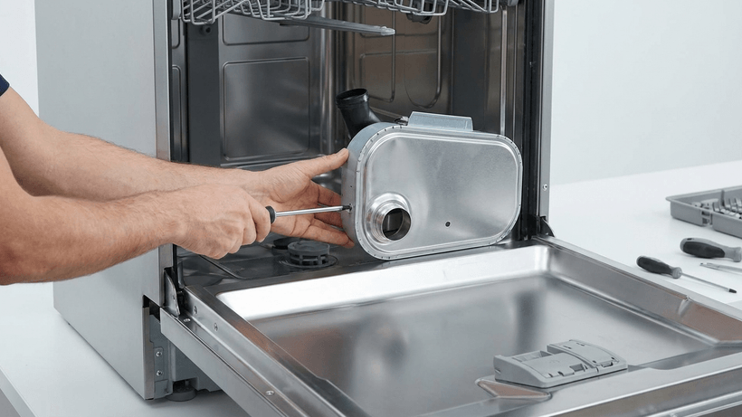 Zeolith-Heizkörper und Lüfter der Trocknung im Bosch/Siemens Geschirrspüler – Ursache für Fehler E10